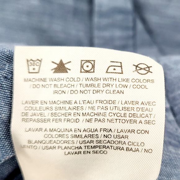 Hurley One and Only 2.0 Blue Classic Fit Woven Button-Up Short-Sleeve Shirt Sz M - Picture 9 of 9